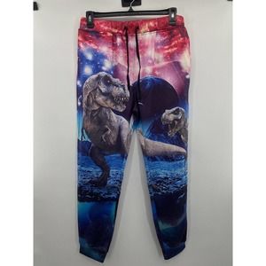 Dinosaur Graphic Joggers Pants Sweatpants Large Party Polyester